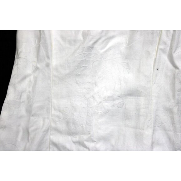 Vtg 1980s Espirit Dress Women White on White Tank Summer Wine Grapes Leaves Vine - Picture 5 of 14